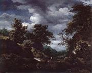 Jacob van Ruisdael Hilly Wooded Landscape with Cattle china oil painting artist